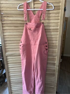 Women's Pink Overalls Jeans - Casual Cotton Dungarees